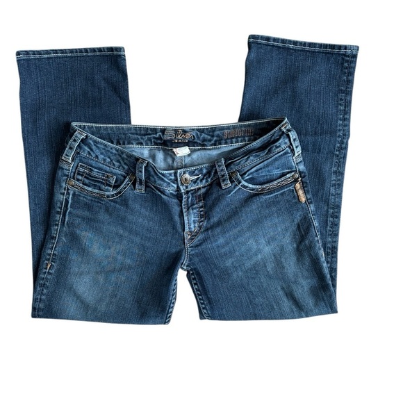 Silver Jeans Santorini Cropped Capri Stretch Low Rise Jean 30X25 Medium Wash - Picture 2 of 6